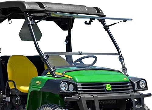 SuperATV Parabrisas abatible 3 en 1 resistente a los arañazos compatible con los modelos John Deere Gator HPX y XUV, se puede configurar para abrir,