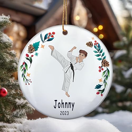 Vista 6 de Adornos de Navidad personalizados para correr, adorno de árbol de Navidad para niña, regalos de correr para Navidad, maratón, pista, adornos