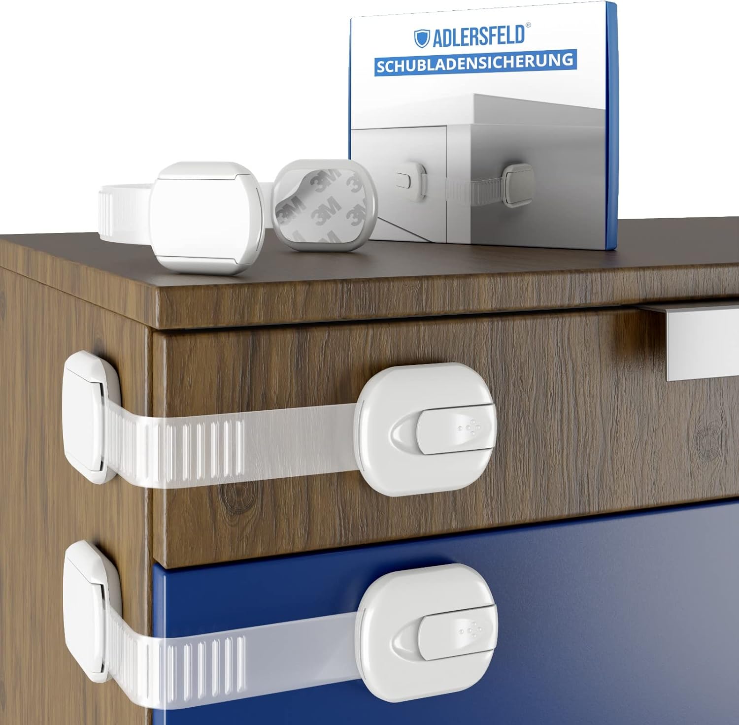 Adlersfeld® Schranksicherung Baby [12 Stück] Schubladensicherung
