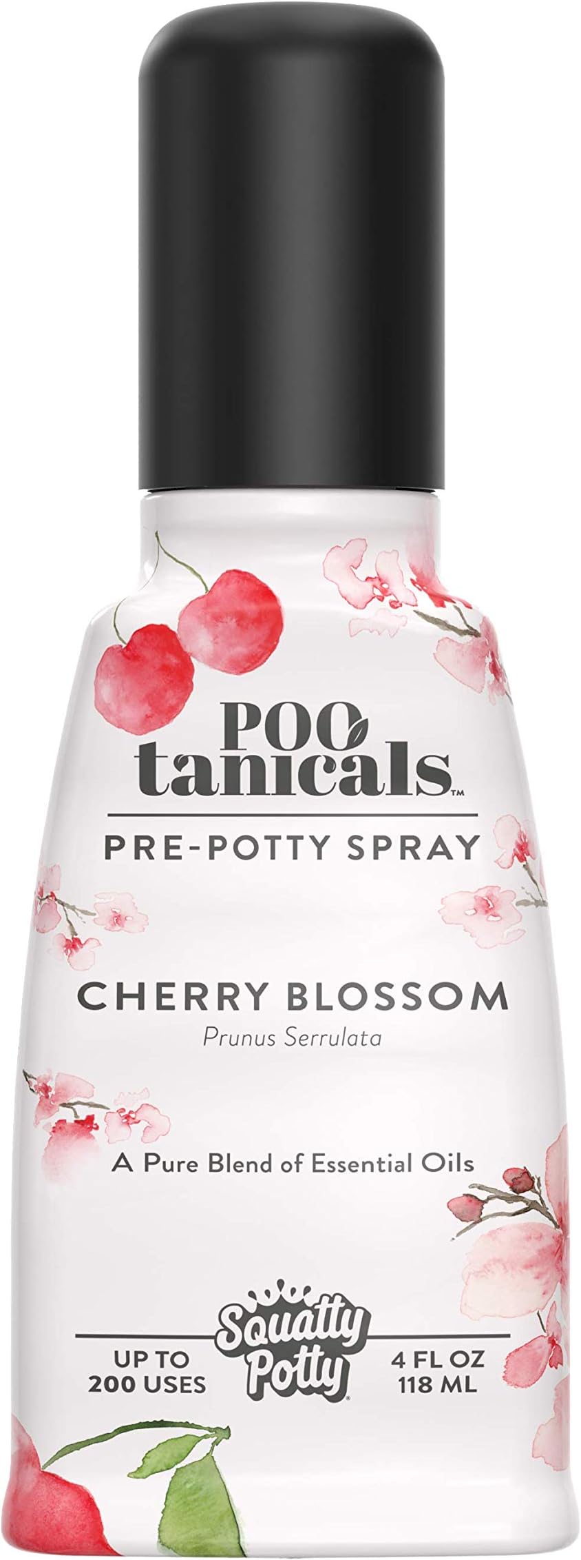 Squatty Potty Pootanicals Toilet Spray, Cherry Blossom, 200 Uses Spray Before You Go, 4 Fl Oz