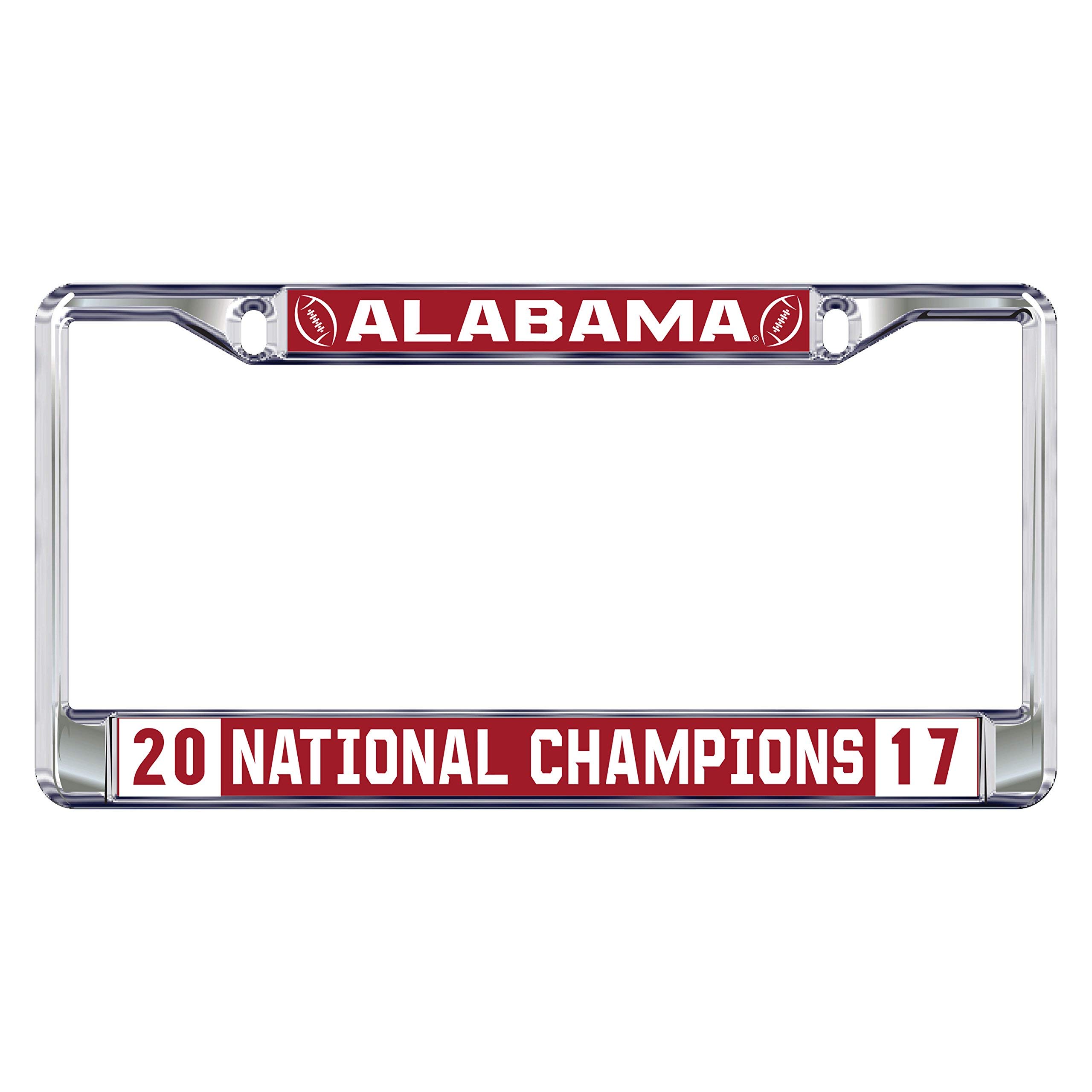 2017 National Champion Domed Mirrored License Plate Frame University of Alabama Crimson Tide