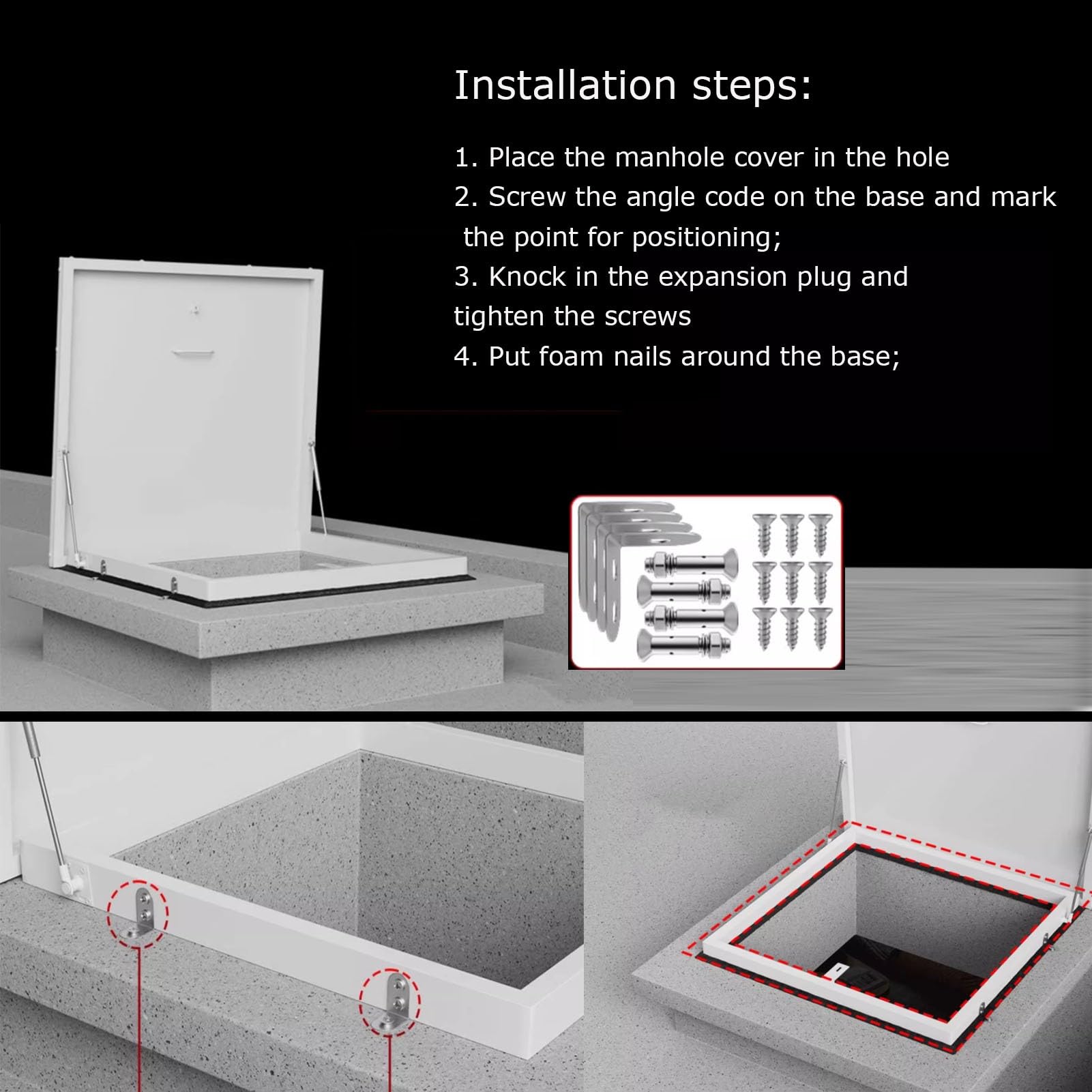 Aleación Aluminio Trampilla Acceso Al Techo Acceso Emergencia Ventanas Cubierta Escape Impermeable Trampilla Techo con Pestillo Puerta Cubierta Pozo para Patio Puerta(70x80cm)