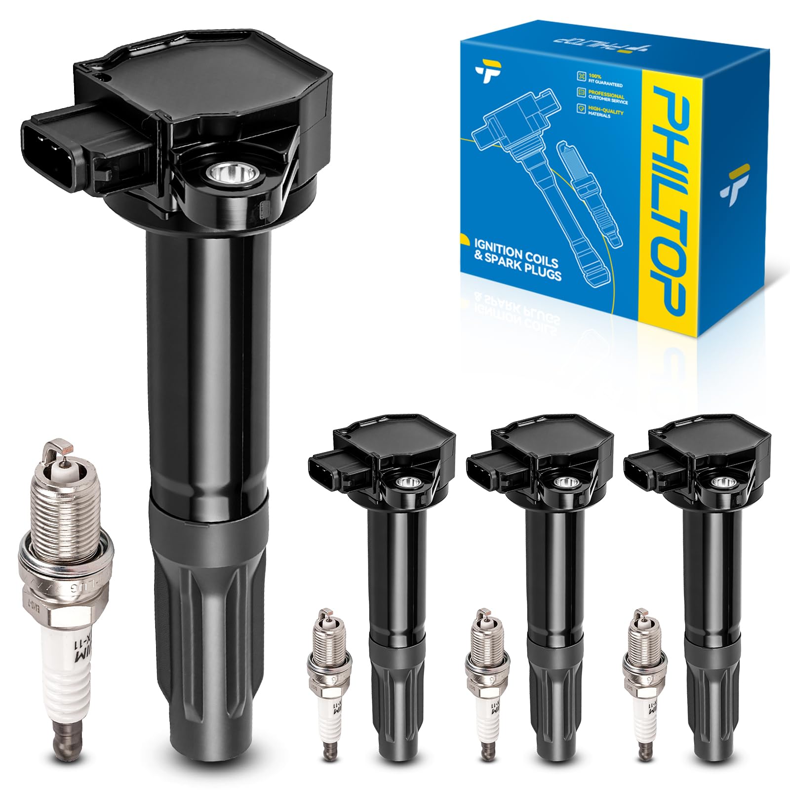 PHILTOP UF668 Ignition Coil Pack and Spark Plug Kit Fit for Subaru Outback