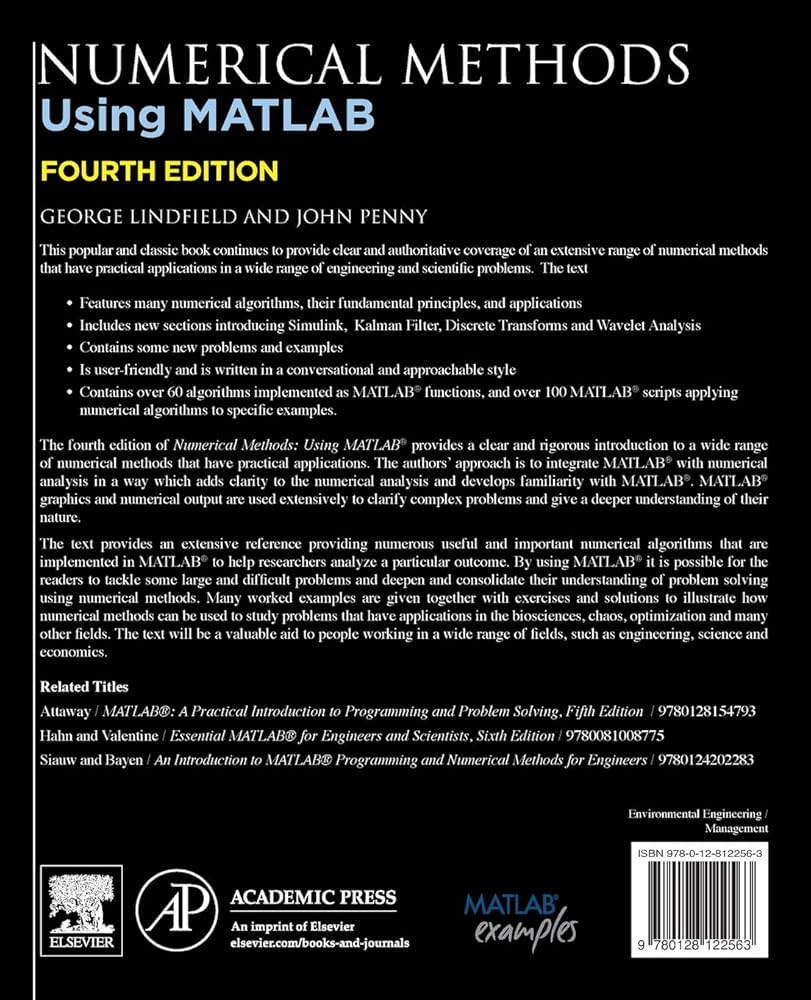 Amazon.com: Numerical Methods: Using MATLAB: 9780128122563