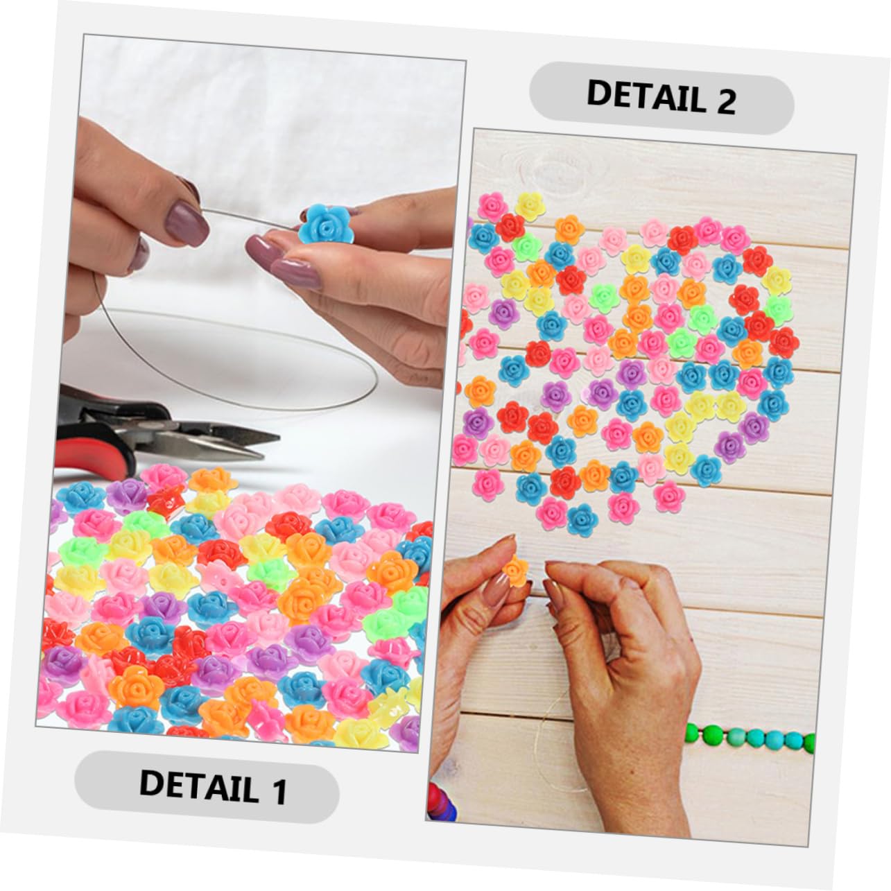 OSALADI 5 Series Abalorios De Flores De Rosa Para Manualidades Diy Accesorios De Joyería Perfectos Para Collares 200 Piezas X 5