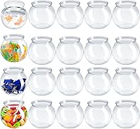 Eccliy 24 Pack Clear Plastic Fish Bowls with Straws - 27oz Unbreakable Ball Shape Drink Cups for Parties, Summer Drinks, Candy Centerpieces