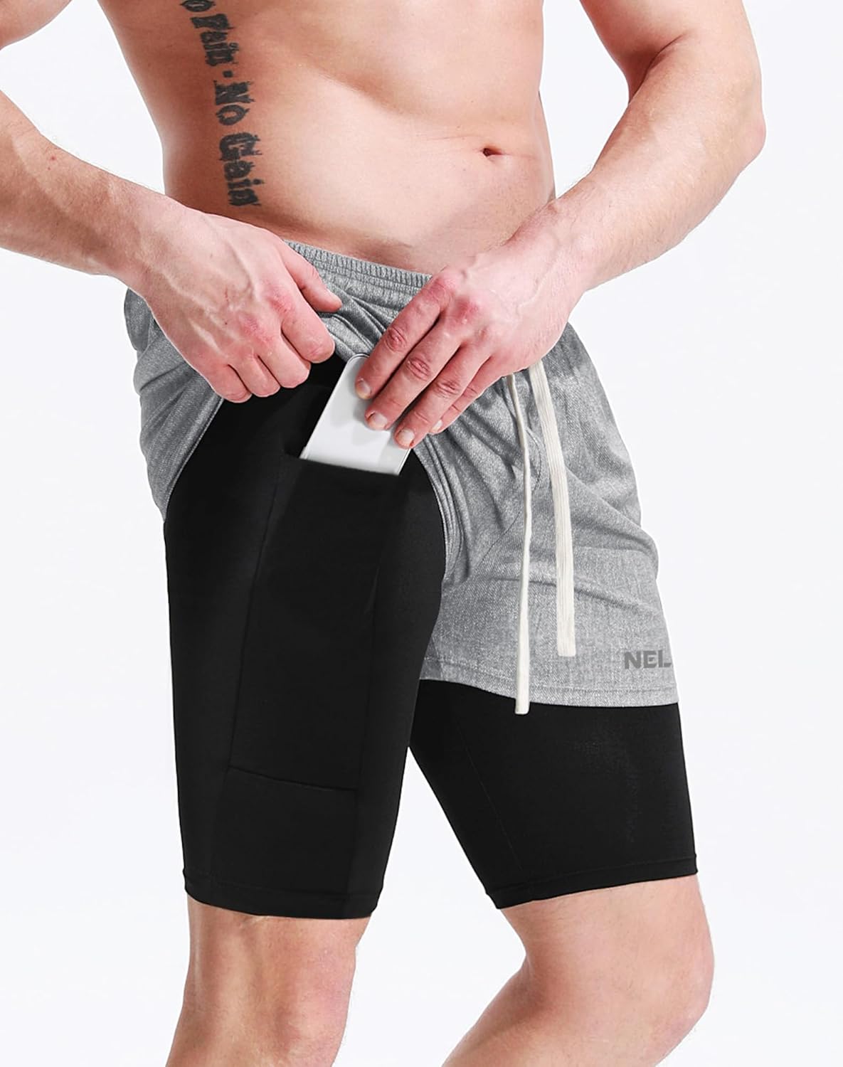 NELEUS Men's 2 in 1 Running Shorts with Liner,Dry Fit Workout Shorts with Pockets - Image 6