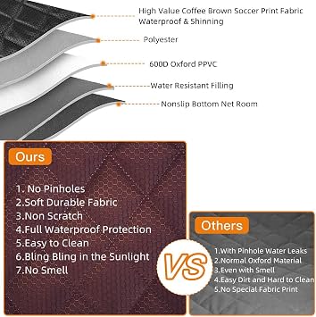 ANOSOSPECIAL Waterproof Child Seat Pad Dog Cover Rear Seat ISOFIX (Coffee Brown XL), Universal Fit Trucks Cars SUVs