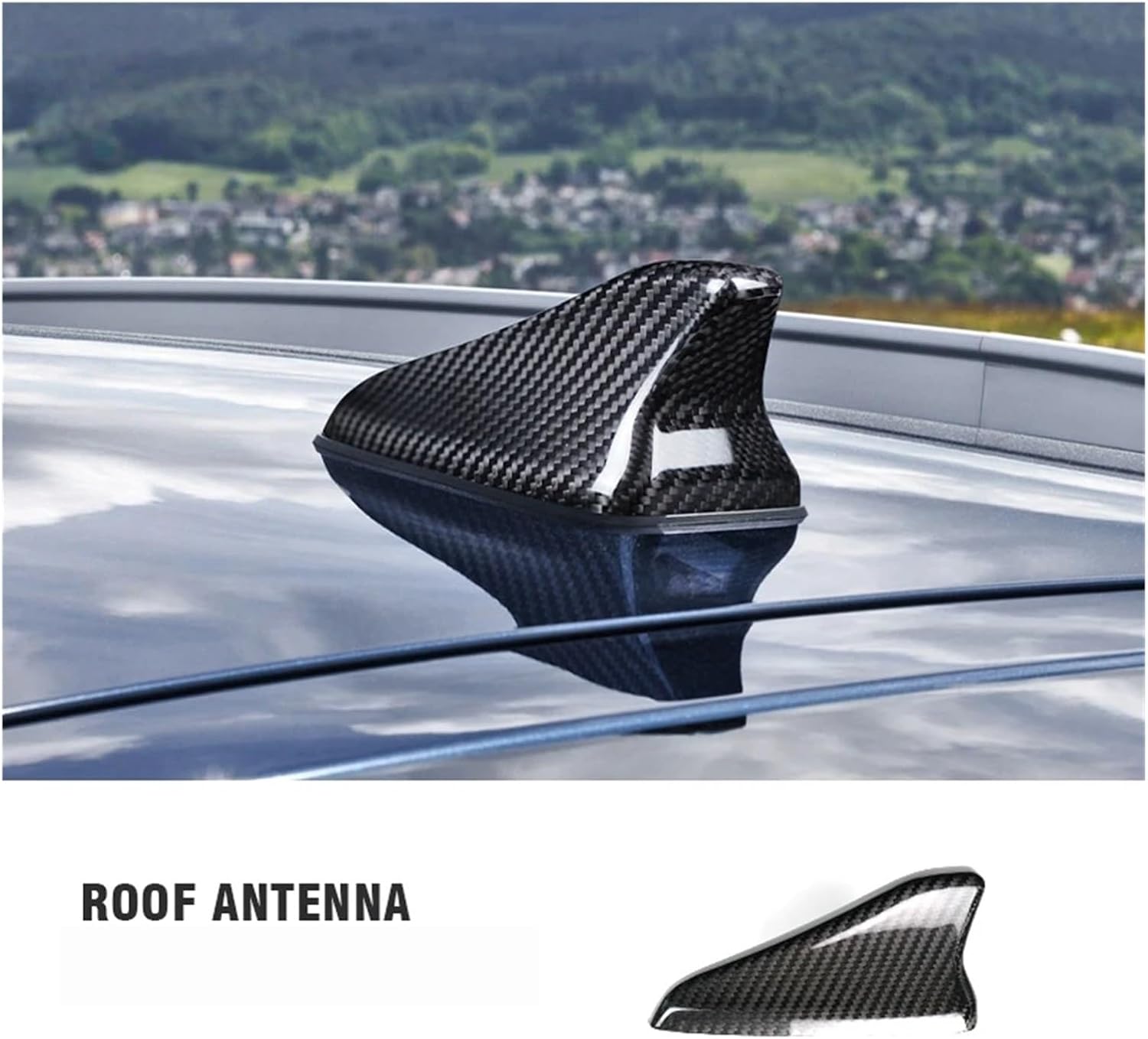 Fiber Roof Antenna Trim Hard Carbon Sticker Compatible For KIA Stinger 2018-2023 2022 2021 2020 2019 Upscale Easy to Install No fading
