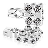 Vgate 12-Way AGM Post Terminal Ends, Battery Terminal Connector Clamps, 8AWG up to 4/0(XL) AWG Gauge, Positive & Negative for SAE/DIN/EN Tapered Top Post