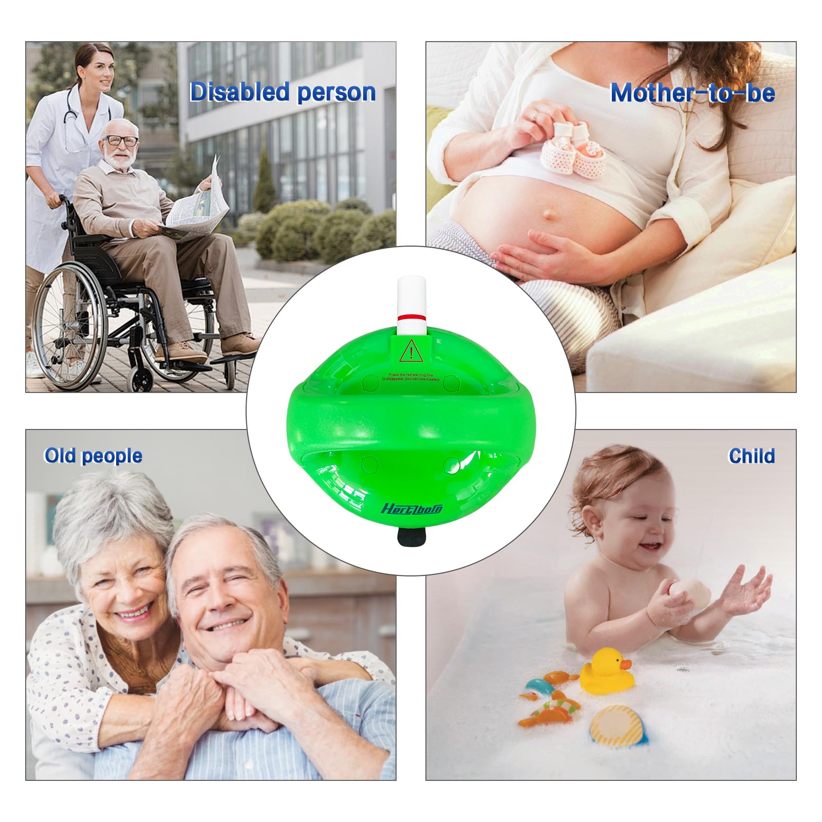 Barras de agarre de ducha, barras de seguridad para personas mayores, mango de ducha sin taladros para baño, barra de agarre para ancianos, postoperatoria, embarazadas, color verde