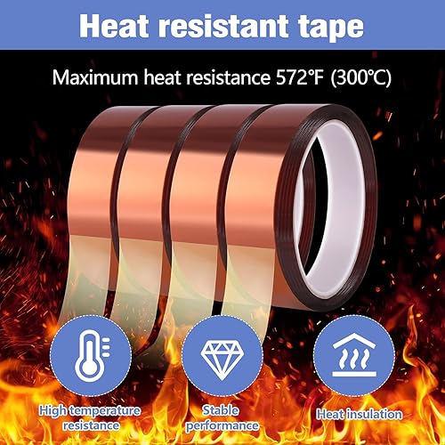 Miniatura 4 de 4 rollos de cinta térmica de 0.787 in x 82.0 ft, cinta de transferencia resistente al calor por sublimación para prensa de calor, soldadura