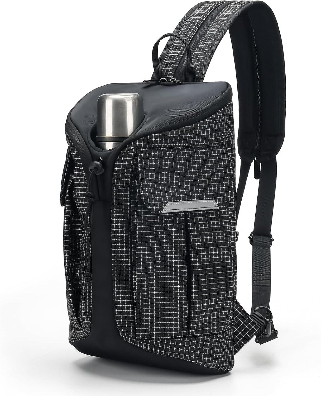 Crossbody Sling Bag for Men & Women,Convertible Sling Backpack Shoulder Chest Bag for Daypack Travel Hiking (Black)