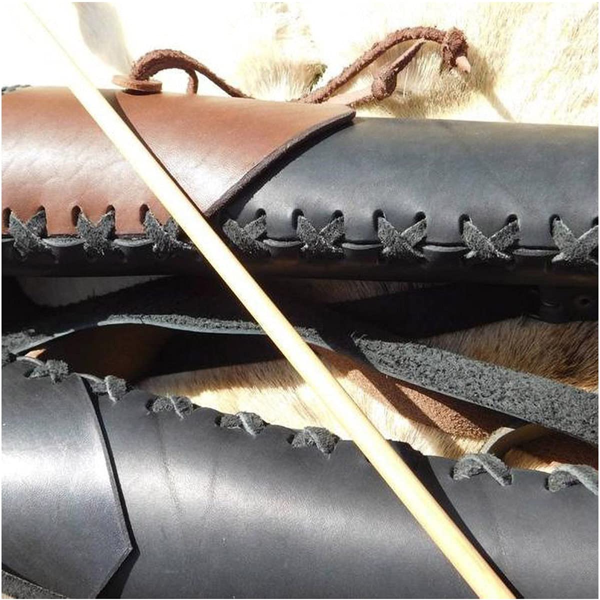 Faretra In Vera Pelle Crazy Horse Per Arco Di Contrabbasso | Custodia Per Arco Tedesco E Francese | Accessorio Musicista