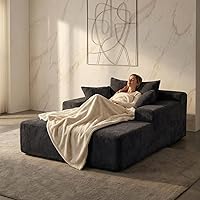 Vista 11 de Sytopia - Silla reposera con reposabrazos, sofá cama extragrande con 3 almohadas, cómodo sofá sin huesos, silla de lectura con cama para dormitorio