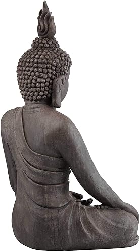 Miniatura 7 de John Timberland Escultura de estatua de Buda grande y alta sentada zen, asiática, japonesa, decoración de jardín, interior y exterior, porche,
