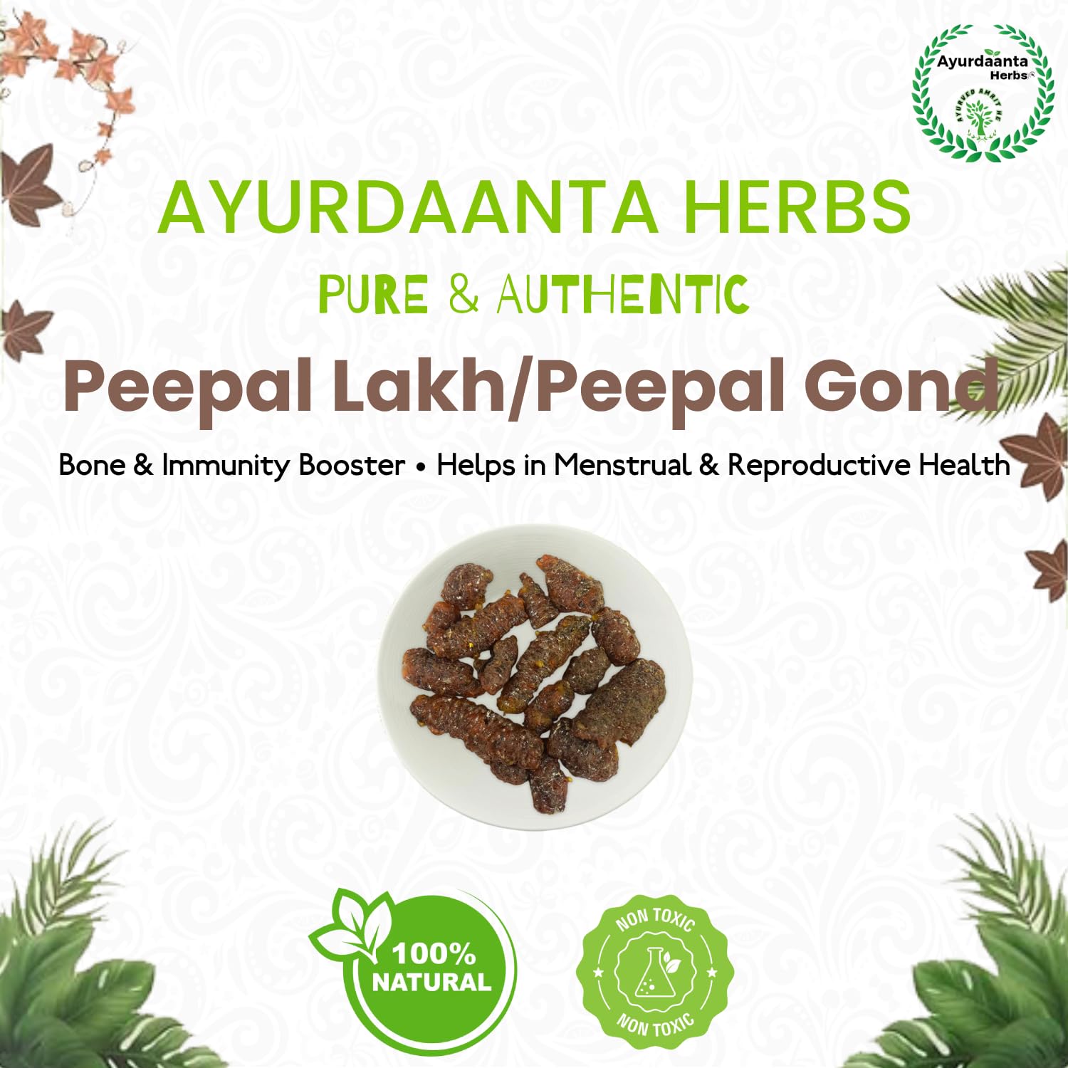 Ayurdaanta Herbs - Peepal Gond/peepal Lakh 100 Gr. Lakh Pipal 100Gr.|Lakh Peepal | Holy Fig Tree | लाख पीपल 100 Gr.| पीपल लाख 100 Gr.| पीपल गोंद 100 Gr | गोंद पीपल 100 Gr 2