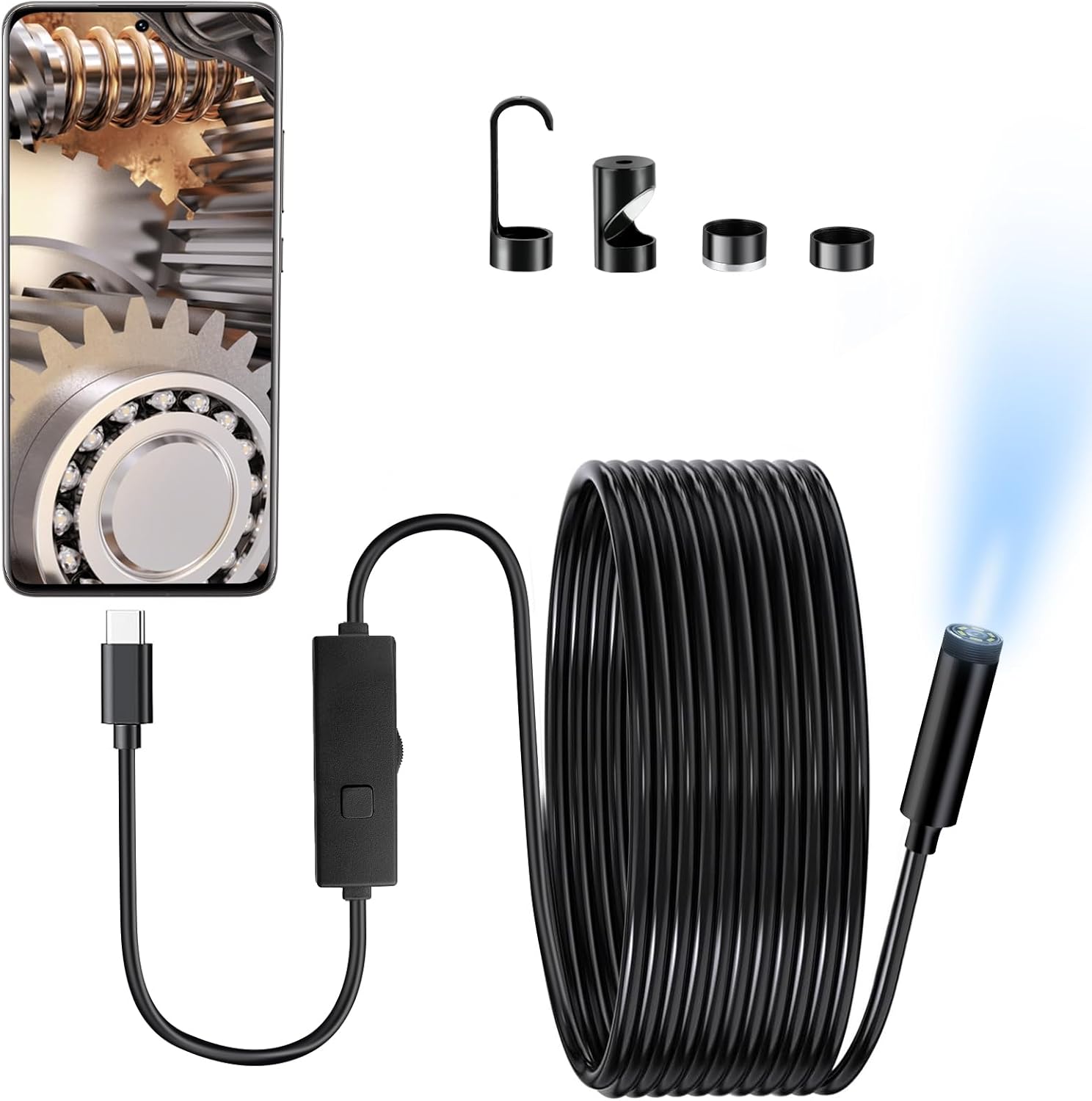 Amazon.com: [5.0MP Autofocus] Endoscope Camera with Light, 2592P HD ...