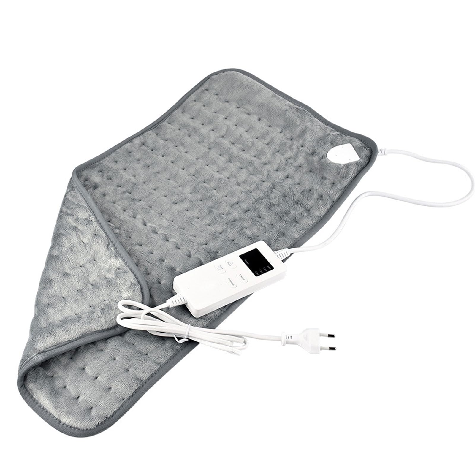Almohadilla Eléctrica Calentador De Invierno Hombro Cuello Espalda Espina Dorsal Pierna Alivio del Dolor Fisioterapia Temporizada para El Hogar Sofá,Gris,30 * 60CM
