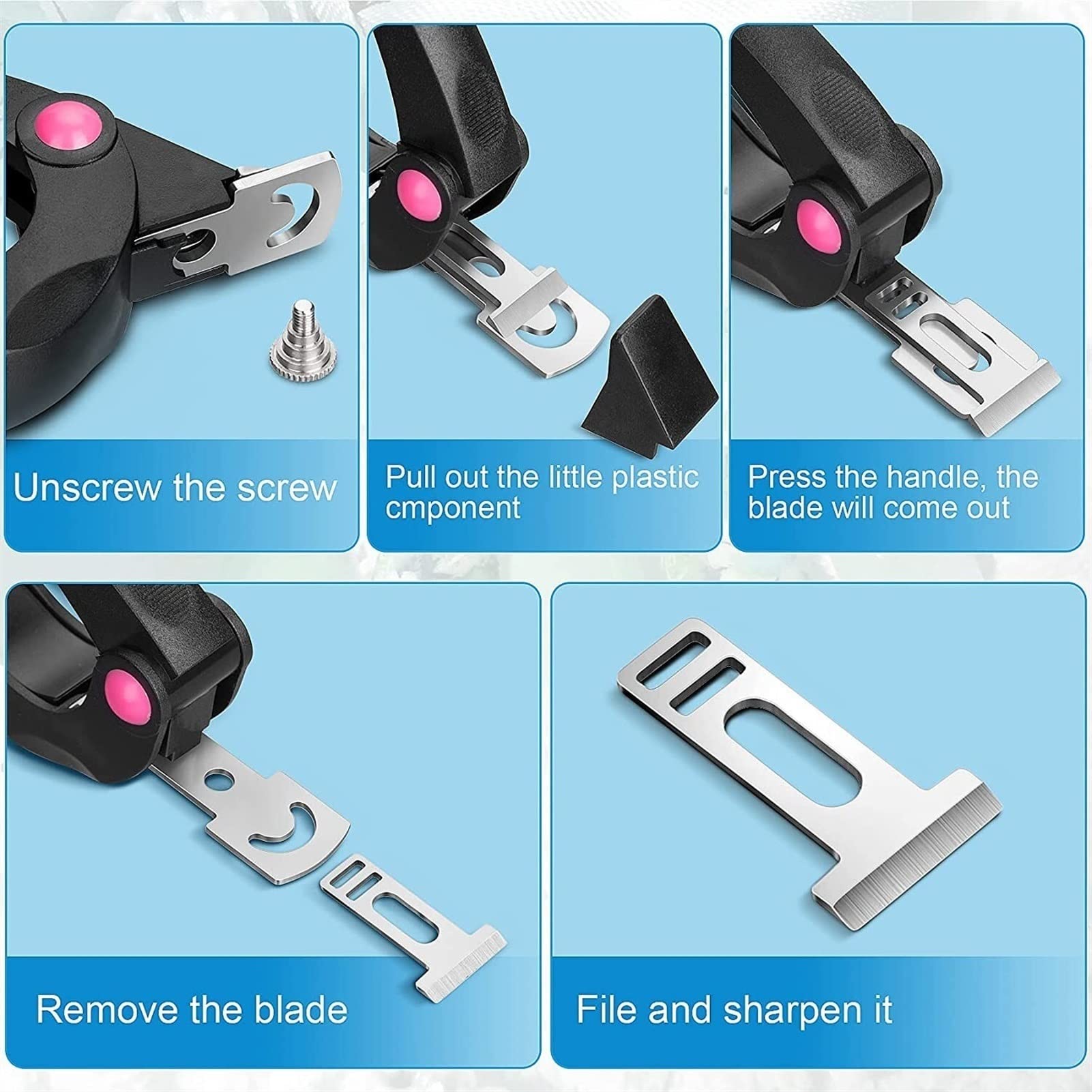 Haustier-Nagelschere, Acryl-Nagelspitzenknipser for Acryl, UV-Gel, künstliche Nagelkantenknipser, Flache Schere im französischen Stil mit Drehteller (Color : Bianco)