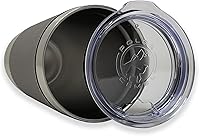 Vista 2 de LaserGram Vaso aislado al vacío de 20 onzas, oso polar, grabado personalizado incluido (piel sintética, gris)