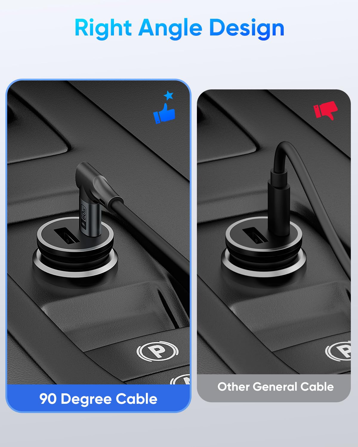 SUNGUY Coiled USB C to USB C Cable, 2-Pack 5FT【Comfortable Length:1.3-3.3FT】, Right Angle USB-C for Car, USBC to USBC Android Auto Carplay, for iPhone 17 16 15 Pro Max, Galaxy S24 S23 S22 (Grey) - Image 3