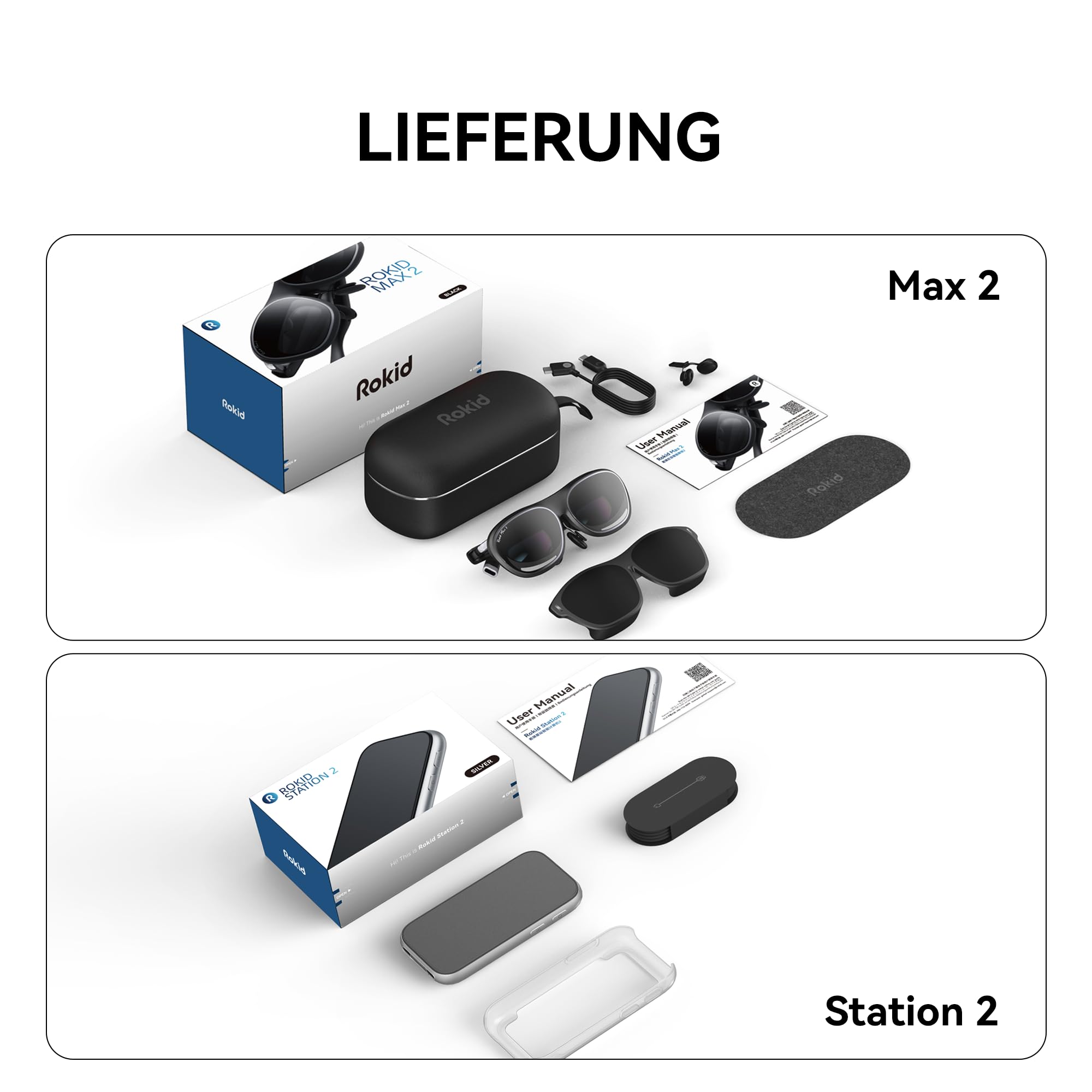 AR Spatial Schwarz, AR-Brille mit dreifachem Display für räumliches Computing