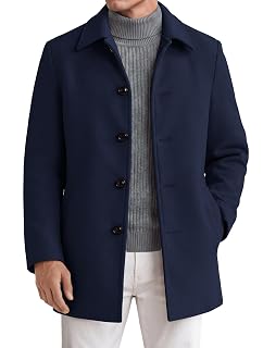COOFANDY Mens Pea Coat Slim Fit Winter Overcoat Mid Length Trench Coat - Amazon product rated Grade B