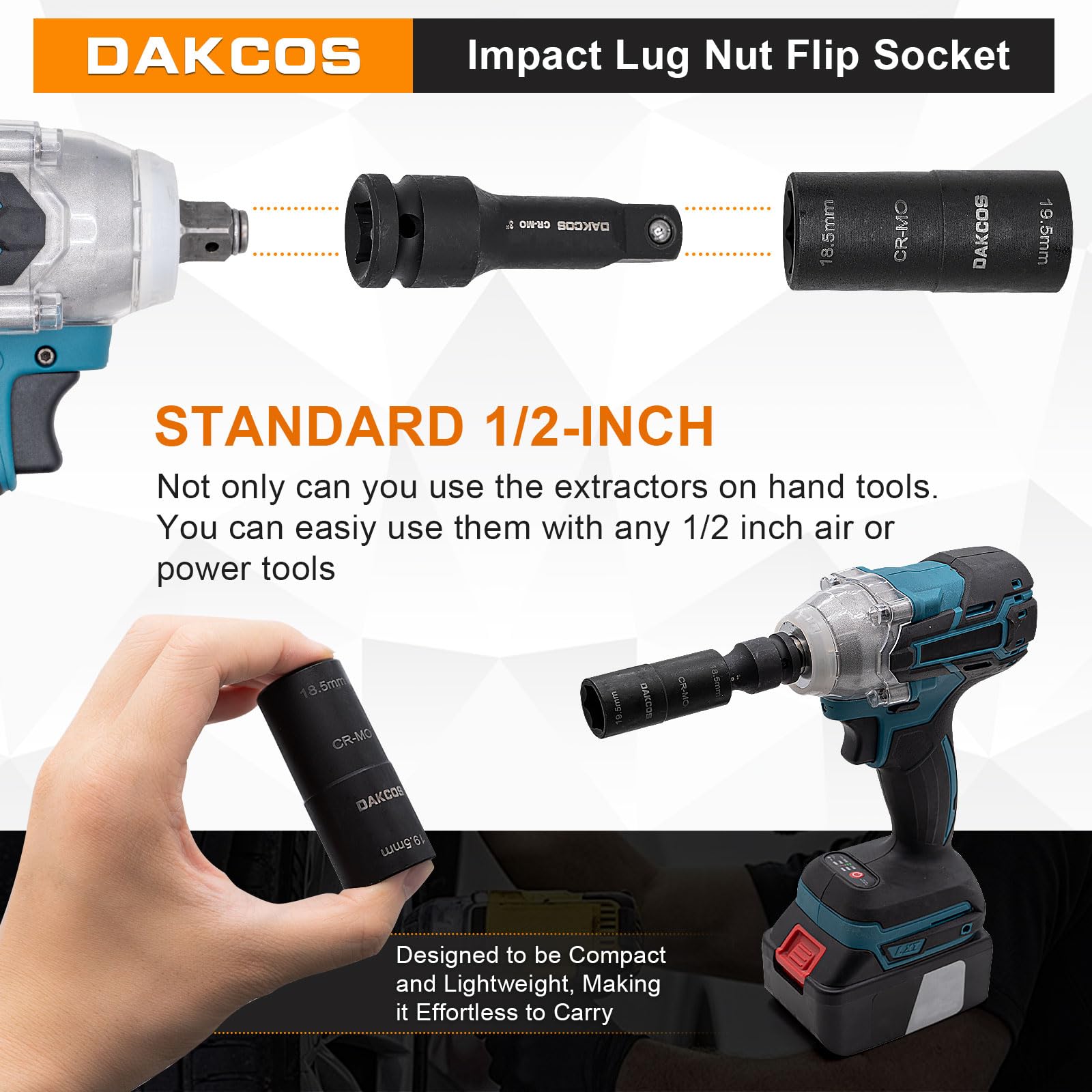 Irtyif Cr-Mo Clé à Percussion, 20.5mm X 21.5mm Les Écrous De