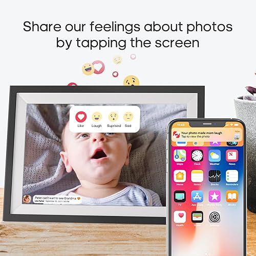 Miniatura 6 de Marco de fotos digital WiFi de 10.1 pulgadas, pantalla táctil IPS, marco electrónico de nube inteligente con 64 GB de almacenamiento grande para una