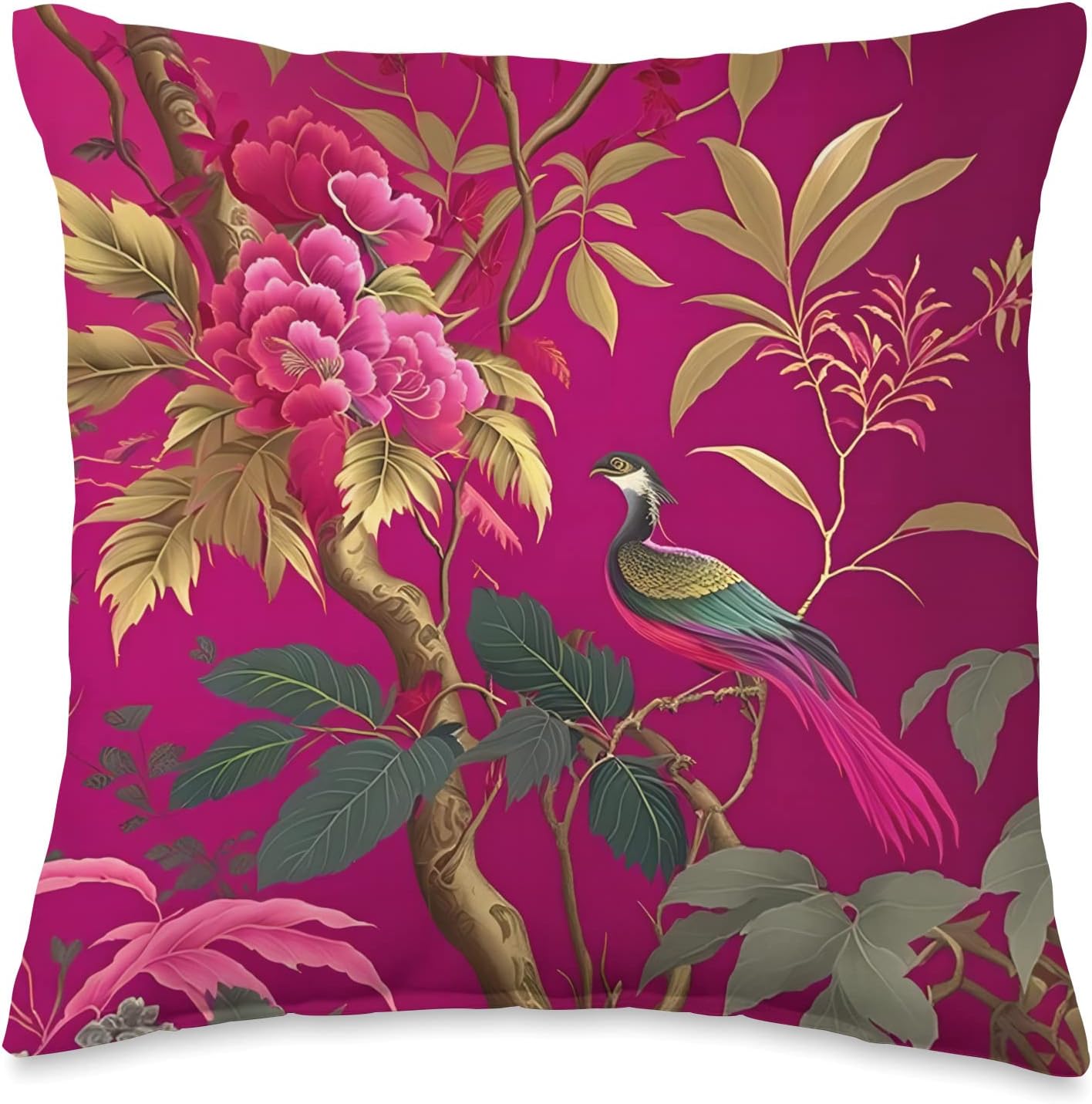Thibaut daintree in Fuchsia Botanical Bright Chinoiserie Throw Pillow