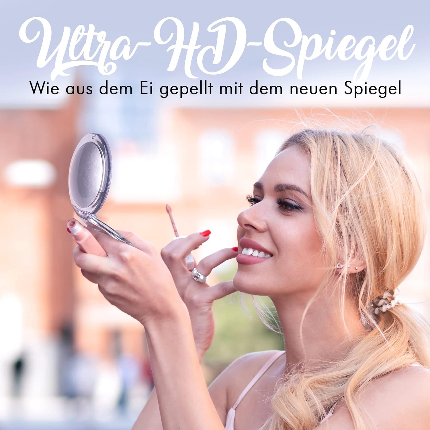 Vicenpal Kompaktspiegel 24 Stück – Obst-Design, Doppelseitig (2x Vergrößerung), PU-Leder, Für Handtasche