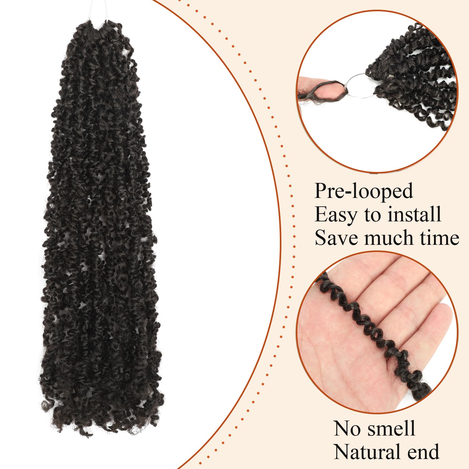 10 Packs Yanky Twist Crochet Hair 16 Inch Pre-twisted Natural Black Kinky Mini Spring Small Curly Senegalese Twist Braids Yankee (4#(Brown) - Image 3