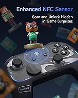 Vista 5 de EasySMX S10 Switch 2 Controller-One Key Wake-up, Switch 2 Pro Controller with 6 Axis Gyro, NFC Function, TMR Anti-Drift Joystick, HD Rumble, Negro