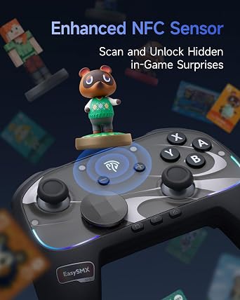 EasySMX S10 Elite Wireless Controller for Switch 2 with One-Key Wake-Up, Hall Effect Anti-Drift Joysticks, Programmable Buttons, HD Rumble, Motion Control and NFC, Multi-platform Controllers
