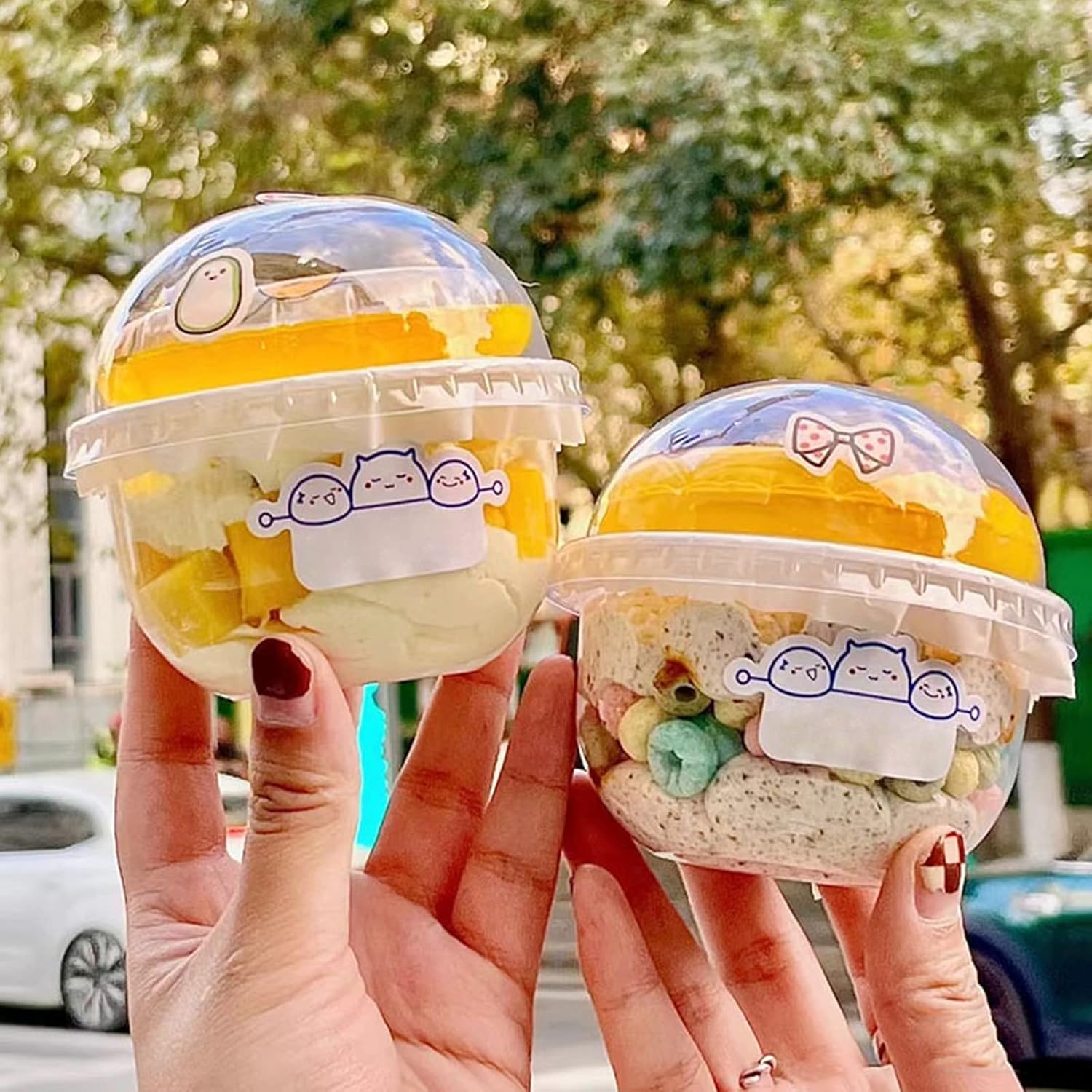 Vasos Plasticos Con Tapa Para Postres Vasos Desechables Postres 10