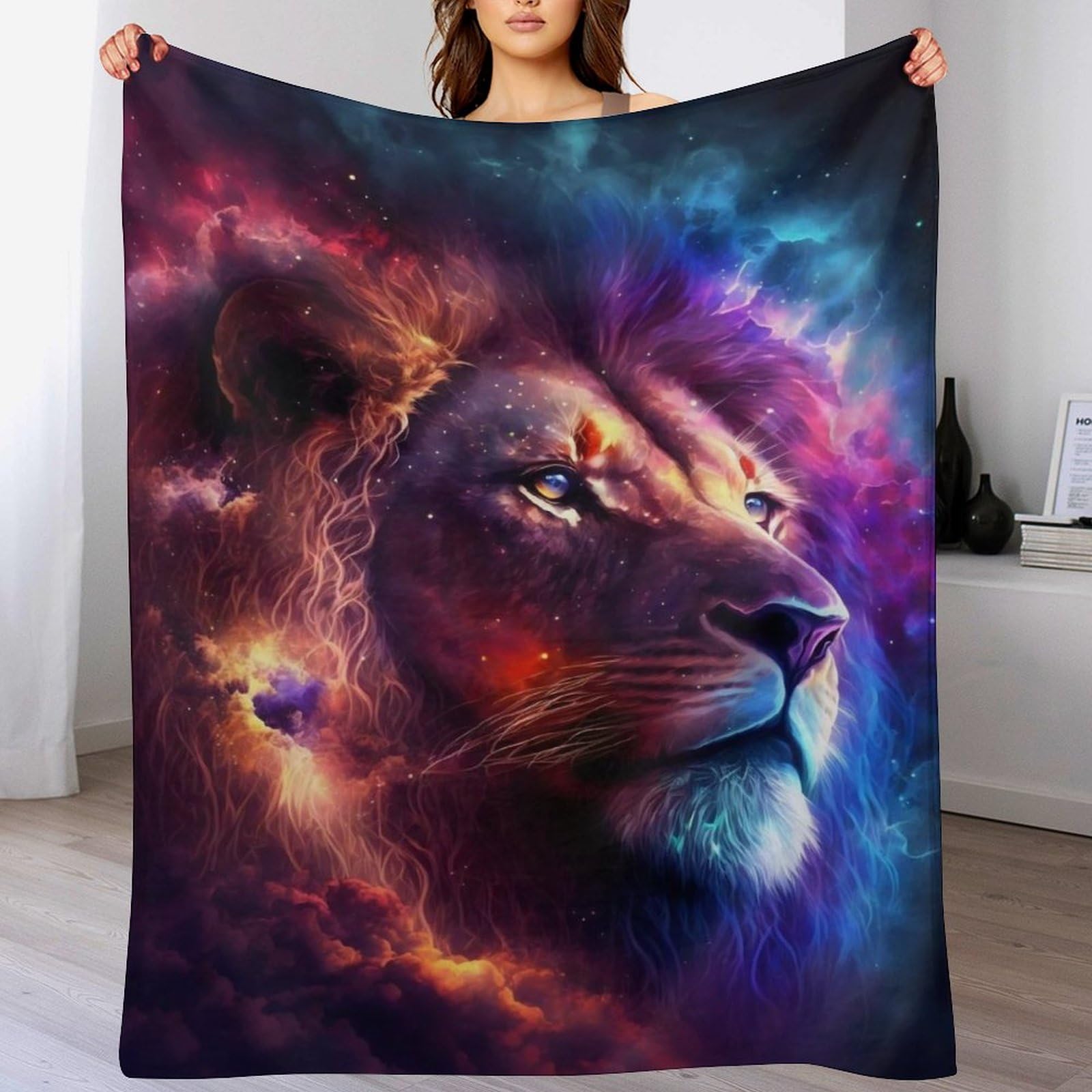 Couverture canapé star lion jeté de lit chaud et moelleux 140x180 pour maison bureau et voyage