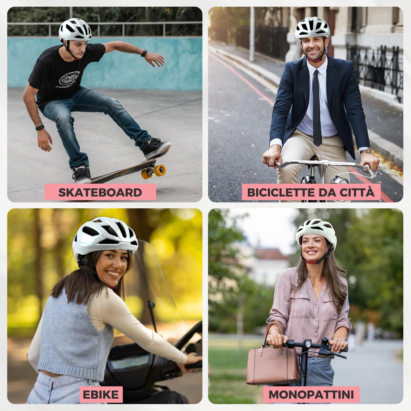 LeapBeast Casco Bici, Casco Monopattino Elettrico Adulti, Caschi da Bici Leggeri per Uomo Donna, Cascos da Bicicletta con Fodera Rimovibile per Mountain Bike e Strada