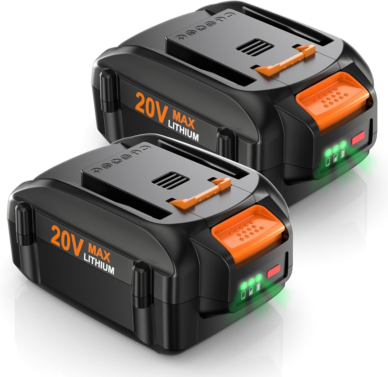 2 Pack 6.5Ah Replacement Battery for Worx 20V Compatible with Worx 20 Volt Lithium WA3520 WA3525 WG151s WG155s WG251s Cordless Power Tools Battery