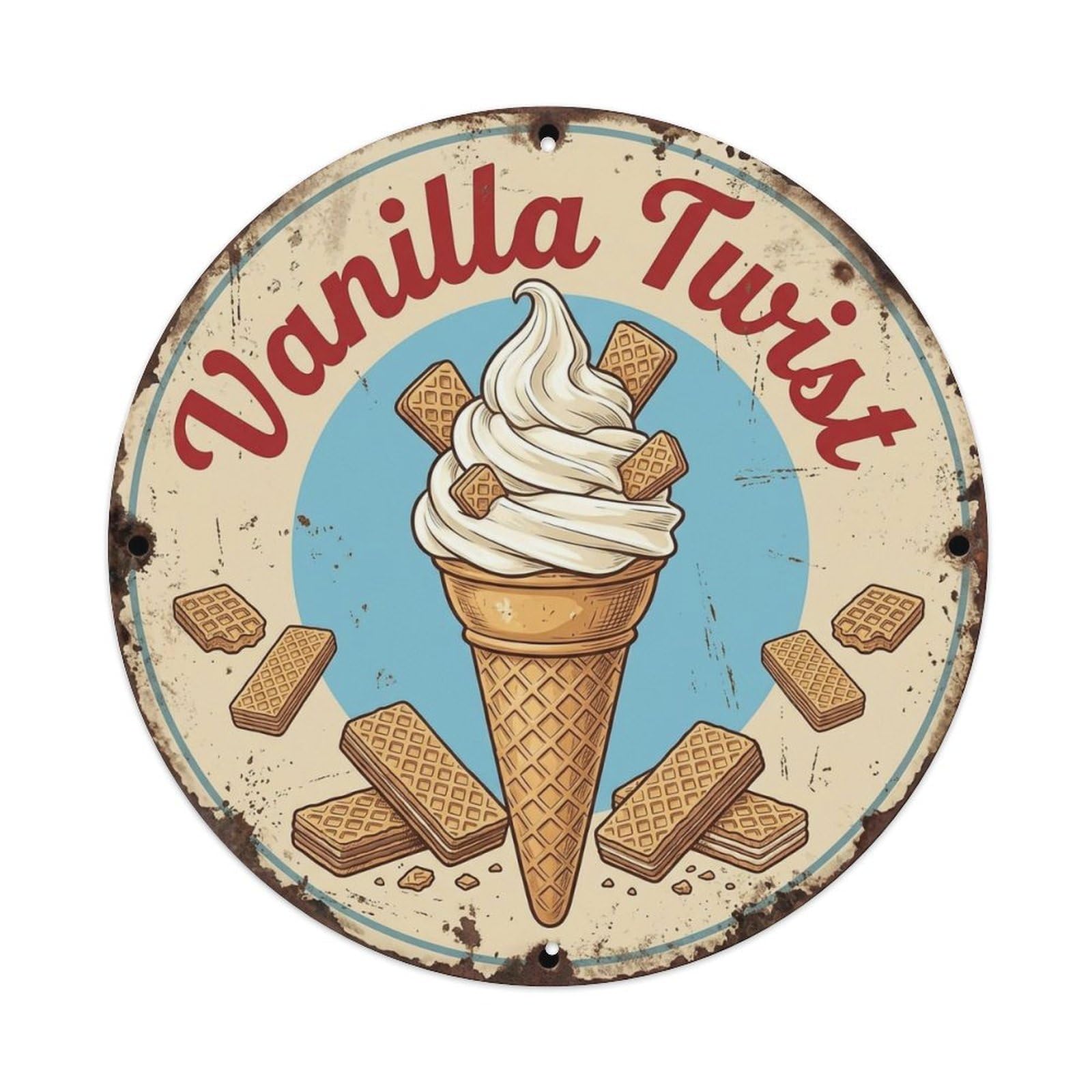 Vanilla Twist Frozen Dessert Metal Tin Sign