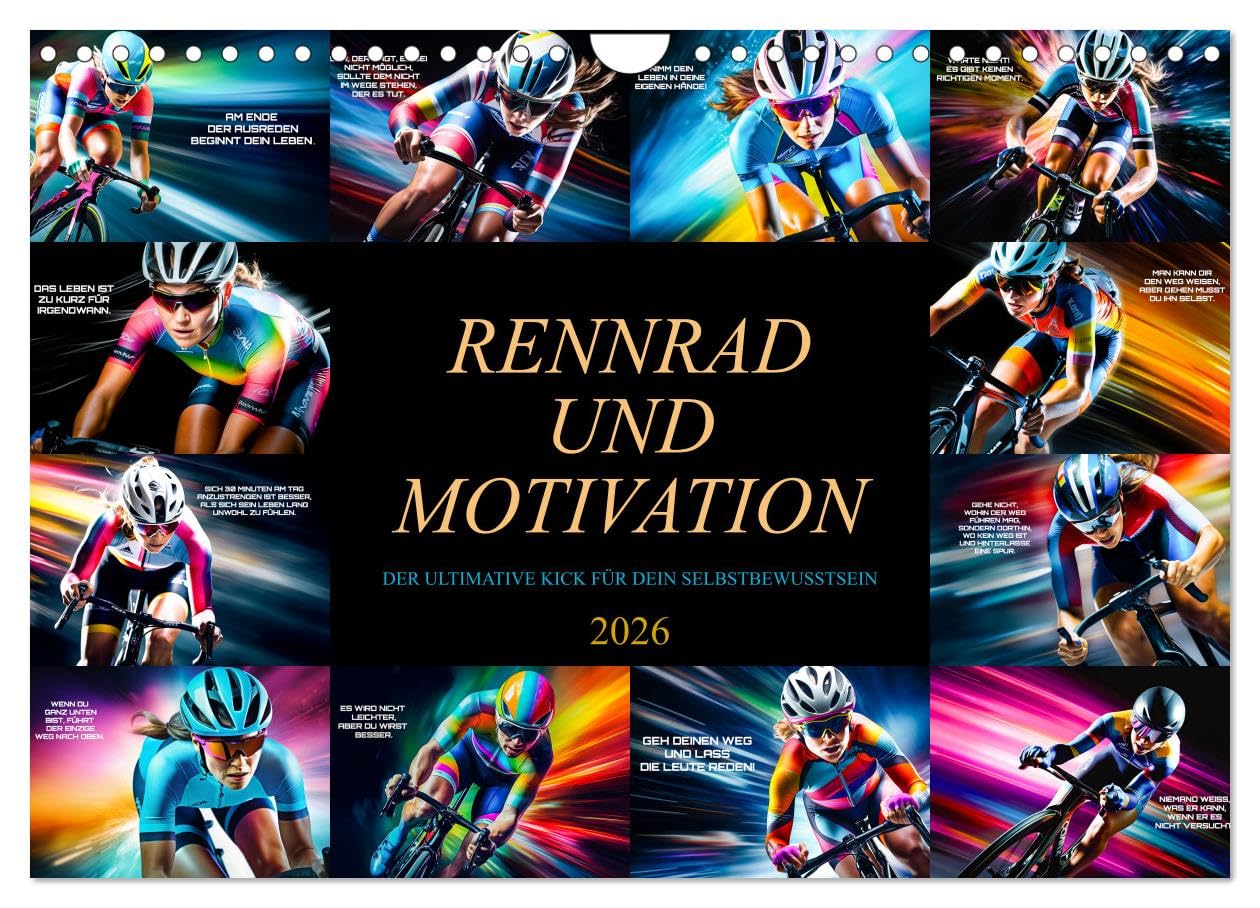 Road bike and motivation UK-Version (Wall Calendar 2026 DIN A4 Landscape), CALVENDO 12 Month Wall Calendar โ image 1