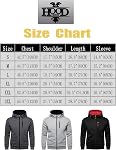 HOOD CREW Mens Casual Hoodie Long Sleeve Full-Zip Lightweight Hooded Sweatshirt