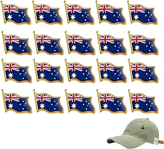 Roczential 20 PCS Australia Flag Lapel Pins,Enamel Australian Lapel Pins for Men & Women, Australian Flag Souvenirs, Perfe...