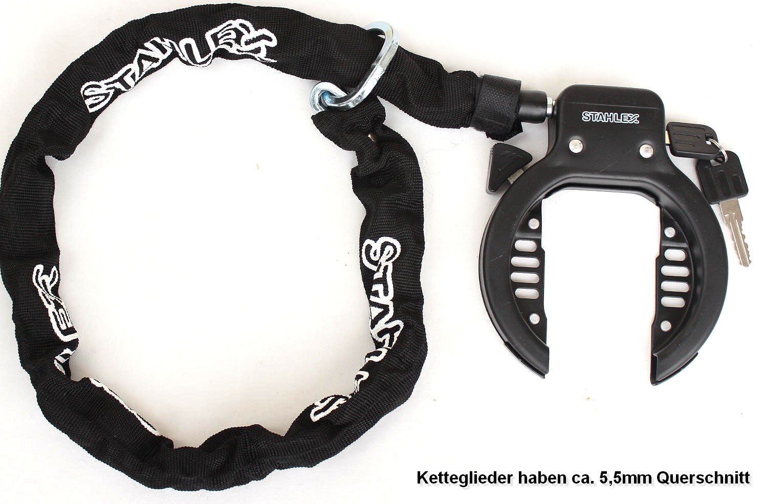 STAHLEX stabiles FAHRRADSCHLOSS RAHMENSCHLOSS RINGSCHLOSS mit Kabel 1,5m oder mit Kette 90cm (Zusatzkette=Kettenschloss 90cm) Sport & Freizeit