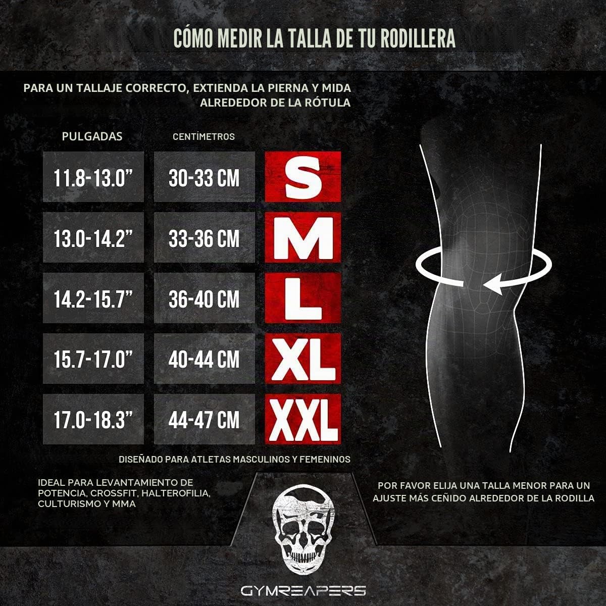 Gymreapers Rodilleras (1 par) con bolsa de deporte - aprobado por IPF - Manga de compresión para sentadillas, levantamiento de pesas y levantamiento de pesas - Mangas de neopreno de 7 mm - 1 año de