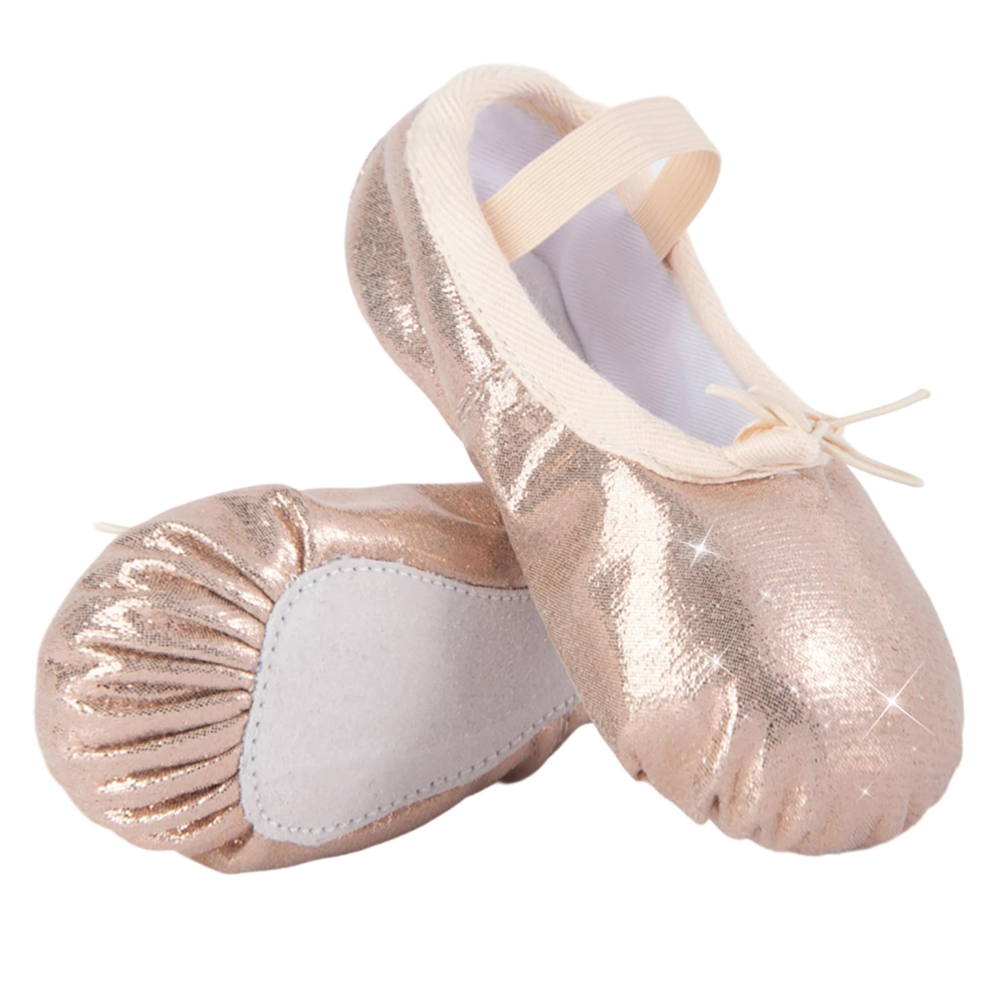 Tancefair Mädchen Glitter Ballettschuhe Kinder Ballettschläppchen Tanzschuhe Geteilte Ledersohle Gymnastikschuh Yogaschuhe für Kinder und Erwachsene