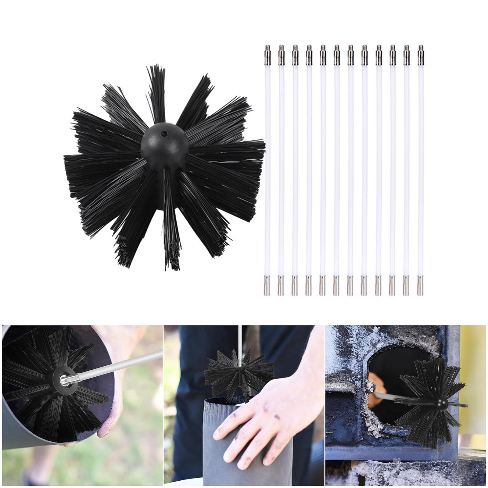 Set di spazzole multiuso flessibili per la rimozione della fuliggine per spazi ristretti detergente multiuso