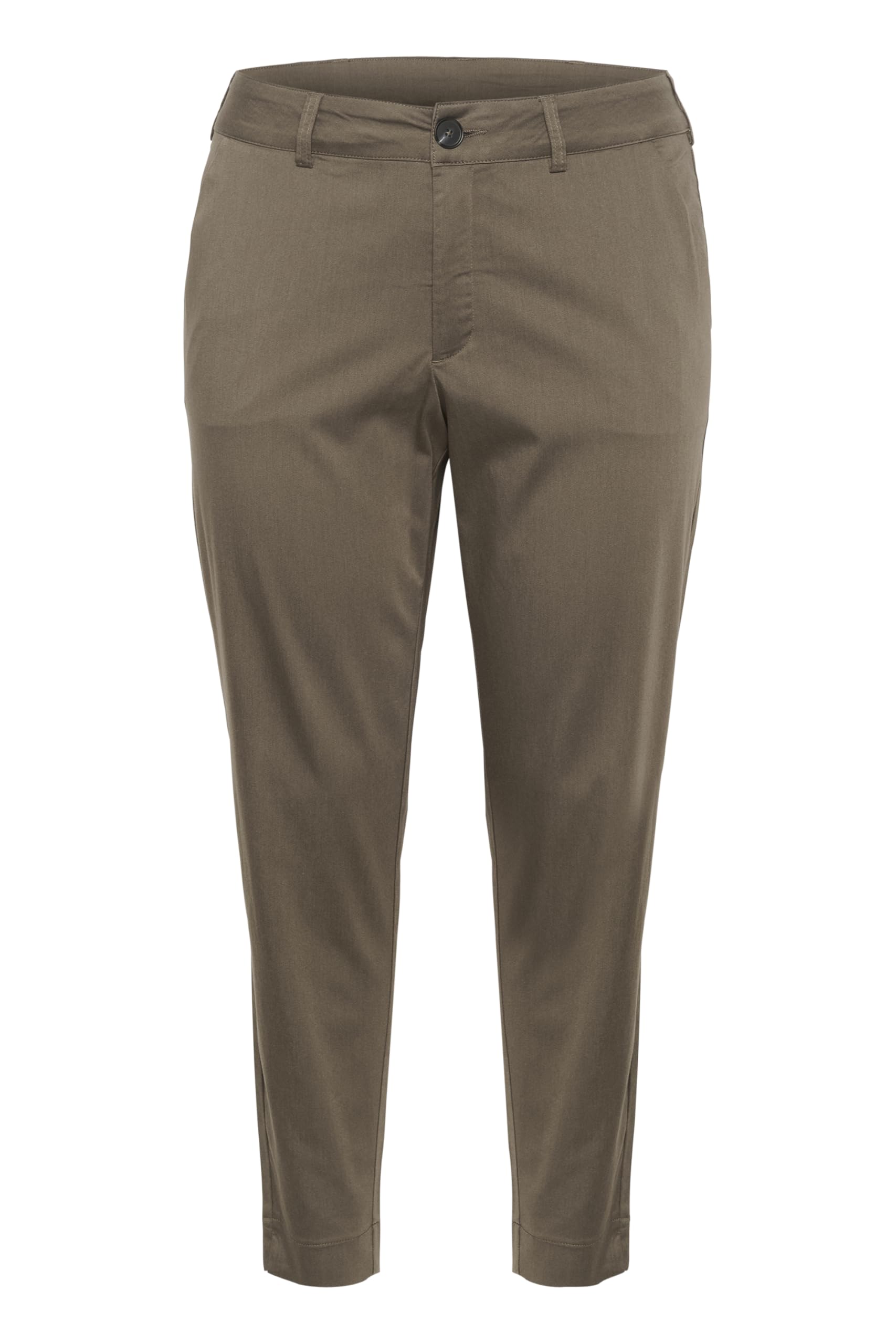 KAFFE CURVE Plus-Size Women's Trousers Cropped Chino Pants Slim Fit Zipper
