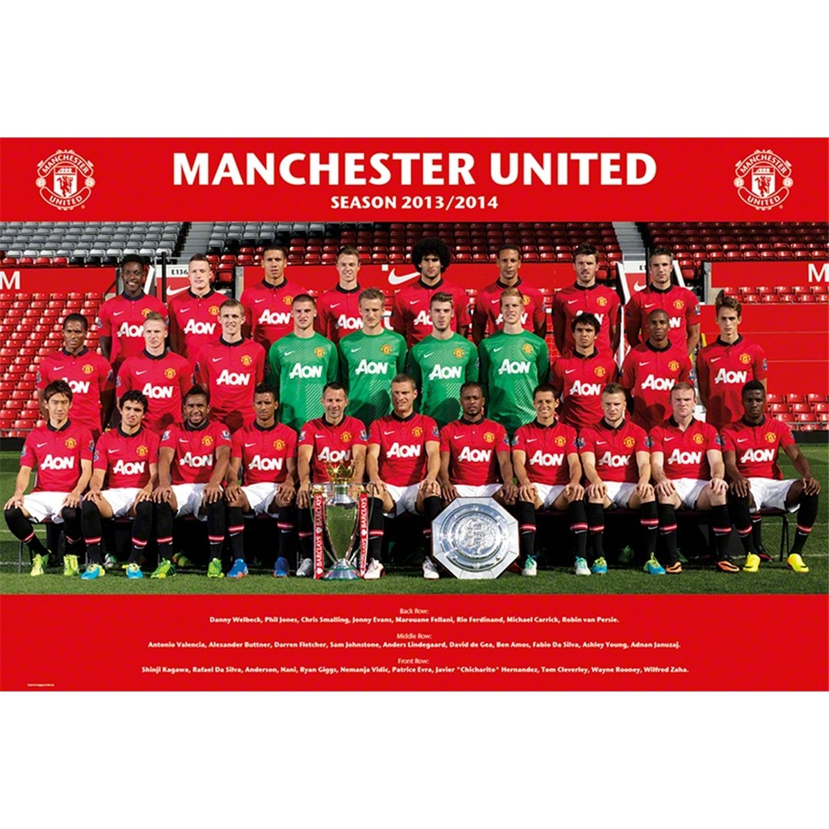 Gb Eye Assorted 61 X 91.5 Cm Manchester United Team Photo 13/14 Maxi Poster,