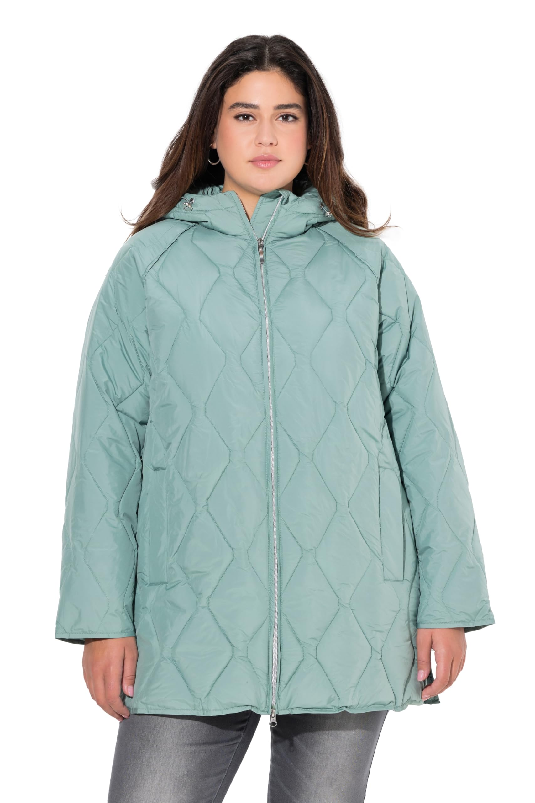 Ulla Popken Damen große Größen Übergrößen Plus Size HYPRAR Steppjacke, 2-Wege-Zipper 837208